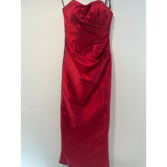 Montage Evening Mother Of The Bride Dress & Jacket Cherry Red Size 8 JL - Picture 8 of 13